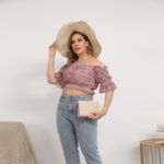 Peach Off-Shoulder Cropped Top - Image 2