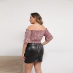 Peach Off-Shoulder Cropped Top - Image 3