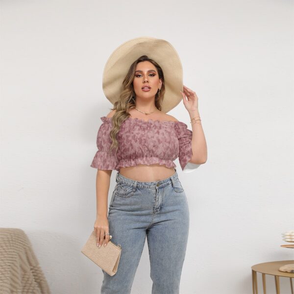 Peach Off-Shoulder Cropped Top